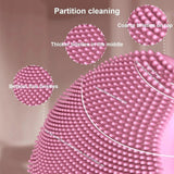 Farsaw 2-in-1 Silicone Facial Cleansing Brush with Heated Eye Massager – Open Box — view 3 of 8