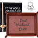 Aujzoo Best Husband Ever PU Leather Valet Tray & Keychain Gift Set