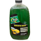 Quaker State Wash and Wax 64 oz bottle of car cleaning soap with wax protection for high-gloss automotive finish