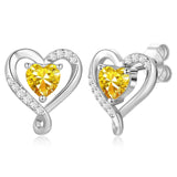 Zifeel S925 Sterling Silver November Birthstone Heart Stud Earrings for Women — view 1 of 8
