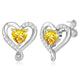Zifeel S925 Sterling Silver November Birthstone Heart Stud Earrings for Women