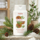 Three 15 fl oz Sea Salt and Cedar Body Wash bottles, new and unopened, gluten paraben and dye free formula - view 3