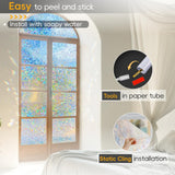 Dwersty Rainbow Privacy Window Film 17.5"×78.74" – UV-Blocking Static Cling — view 7 of 8
