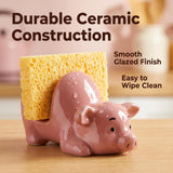GABROC Pink Ceramic Pig Sponge Holder – Farmhouse Kitchen Decor – Open Box — view 5 of 8