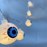 30 LED Halloween string lights with orange pumpkin, ghost, bat, and skeleton figures on a 9.58ft waterproof battery-powered strand - view 7