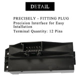 Black 12-pin passenger side power window switch with push button design for 2000-2002 Chevy Silverado and GMC Sierra - view 4