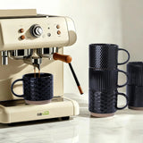GBhome 12oz Textured Black Ceramic Coffee Mug Set of 4 – Stackable & Gift Boxed — view 5 of 8