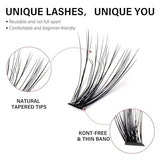 VYRILA 240 individual DIY lash clusters in mixed 8-16mm lengths with C curl and 3D wispy faux mink finish, black - view 3