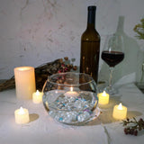 Set of 4 clear round glass bubble bowl vases 5.97 inches wide displayed as candle holders and flower vases for wedding decor - view 8