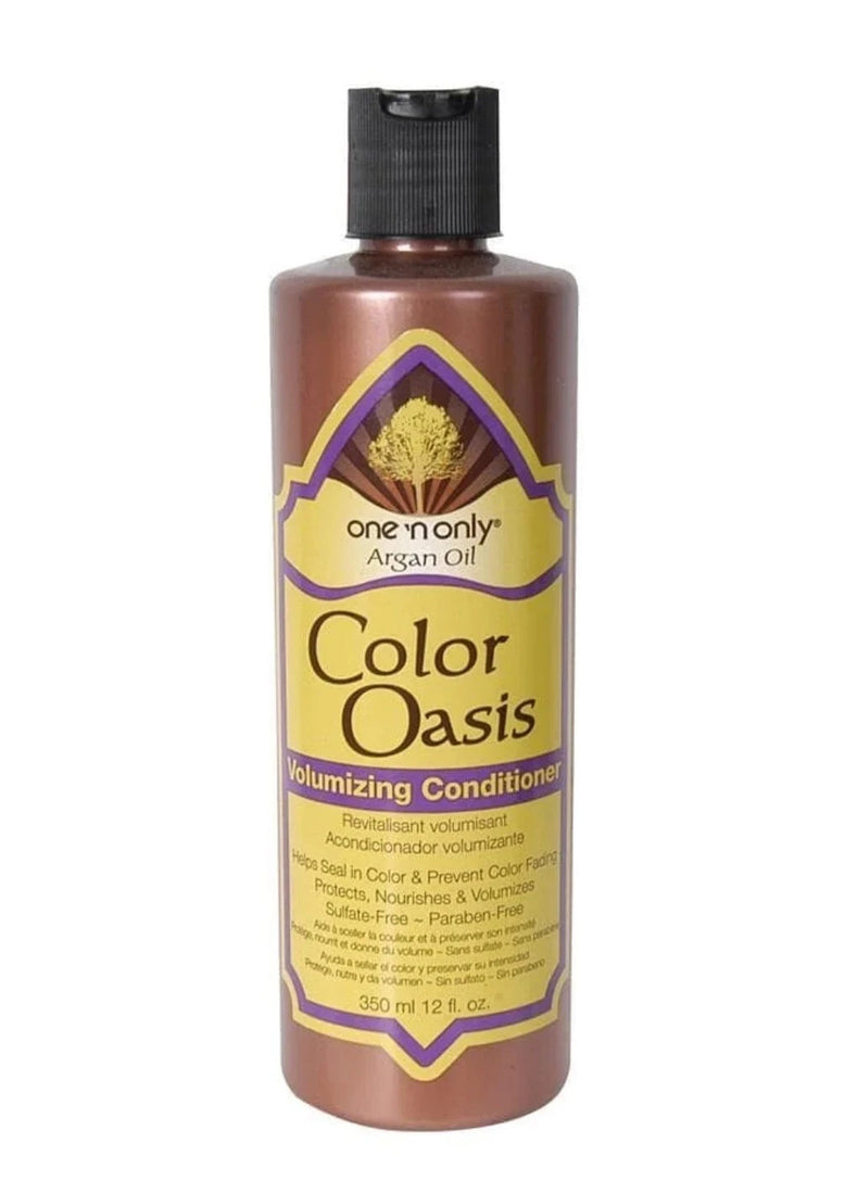 One N Only Argan Oil Color Oasis Volumizing Conditioner 12oz bottle, sulfate-free formula for color-treated hair