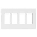 ELEGRP 4-gang screwless matte white decorator wall plate cover 8.57 by 4.88 inches polycarbonate finish