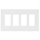 ELEGRP 4-Gang Screwless Decorator Wall Plate Cover - Matte White UL Listed