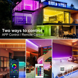 DAYBETTER 400ft LED Strip Lights 4-Pack – Bluetooth App & Remote Color Changing – Open Box — view 6 of 8