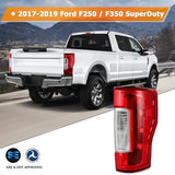 LBRST passenger side LED tail light assembly with chrome housing and red lens for 2017-2019 Ford F-250 F-350 Super Duty - view 2