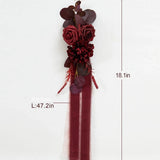 TINGE TIME Red Rose Wedding Pew & Chair Back Decorations Set of 2 with Chiffon Ribbon — view 3 of 3
