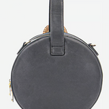 Urban Expressions black synthetic leather crossbody bag with gold hardware, zip closure, and adjustable shoulder strap - view 2