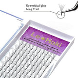 Le-Hoki 5D premade volume lash extensions tray with 120 C curl 0.07mm 12mm black fans in 12 rows - view 2