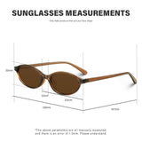 KUGUAOK retro oval cat eye sunglasses for women in black tortoise shell narrow Y2K frame with UV400 lenses - view 6