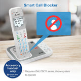 AT&T DAL75011 white cordless accessory handset with charger and batteries, DECT 6.0 cordless phone expansion unit - view 5