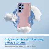 Pink dual-layer TPU and polycarbonate protective case for Samsung Galaxy S23 Ultra with textured grip and raised camera bezel - view 7