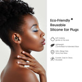 Vosaf SE-01 black silicone noise cancelling ear plugs with 6 eartip sizes and compact carrying case for sleeping - view 5