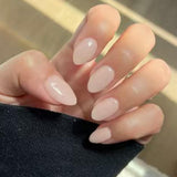 modelones Short Almond Press On Nails – 32pc Pink White Kit with Glue — view 2 of 8