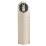 Beige portable plastic travel toothbrush case with sealing lid that doubles as a mouthwash cup, compact size - view 4