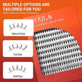 VYRILA 240 individual DIY lash clusters in mixed 8-16mm lengths with C curl and 3D wispy faux mink finish, black - view 7