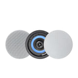 Herdio 4-inch white flush mount Bluetooth ceiling speaker pair with white grills, open box condition