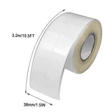 Clear self-adhesive PVC caulk strip tape 1.5 inch wide applied along bathtub and countertop seam edge - view 2