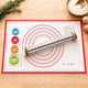 Fulimax 17" Adjustable Stainless Steel Rolling Pin with 4 Thickness Rings & Baking Mat