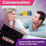 LOOPY Date Night Box couples card game tin with 150 cards and silk blindfold included, shown unopened - view 3