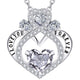 XIEQIN 925 Sterling Silver Heart CZ Birthstone Pendant Necklace – April