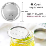 48 silver tinplate regular mouth canning lids with silicone seal rings for Ball and Kerr mason jars - view 2