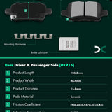 SCITOO 8-piece ceramic brake pad set D1913 D1915 front and rear with hardware for Equinox Malibu Terrain - view 3