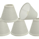 Set of 5 Aspen Creative pearl linen empire clip-on lamp shades for chandeliers and wall sconces, model 32119-5