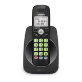 VTech VG131-11 black DECT 6.0 cordless phone with backlit display and keypad, wall-mountable handset with base