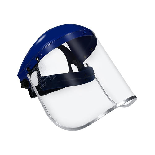 Blue Eagle B1BL+FC48 clear polycarbonate full face shield with ratchet headgear and extra replacement visor included