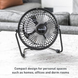 Holmes Mini High Velocity 4-Inch Desk Fan – Black Metal, Adjustable Tilt — view 5 of 8