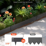 Five black powder-coated steel landscape edging panels arranged in a garden bed border, VEVOR 39x3 inch bendable design - view 3