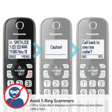 Panasonic KX-TGD832M metallic black cordless phone system with 2 handsets and charging base, featuring call block - view 4