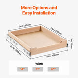 VEVOR birch wood pull-out cabinet drawer organizer 17x21 inch with soft-close metal tracks on white background - view 8