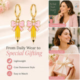 Novearring Pencil Hoop Earrings Gold-Tone Teacher Gift Jewelry — view 6 of 7