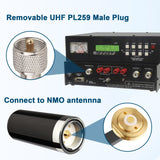 MOOKEERF 10-foot black RG58 coaxial antenna cable with NMO connector and removable PL259 UHF male adapter - view 6