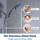 SparkPod 79-inch chrome stainless steel handheld shower hose with brass connectors and 1/2 inch NPT fittings - view 3