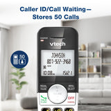 VTech VG231 silver and black cordless DECT 6.0 landline phone with large backlit keypad and base unit - view 2