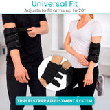 VIVE black neoprene elbow splint brace with dual aluminum supports and three adjustable straps for cubital tunnel relief - view 6