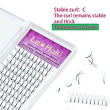 Le-Hoki 5D premade volume lash extensions tray with 120 C curl 0.07mm 12mm black fans in 12 rows - view 4