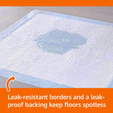 Box of 25 AmazonBasics X-Large 28x34 inch blue and white puppy training pee pads with leak-proof 5-layer design - view 3