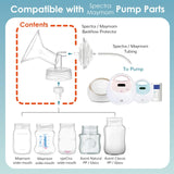 Maymom 21mm white plastic breast flanges and silicone duckbill valves replacement set for Spectra S1 S2 pump - view 2